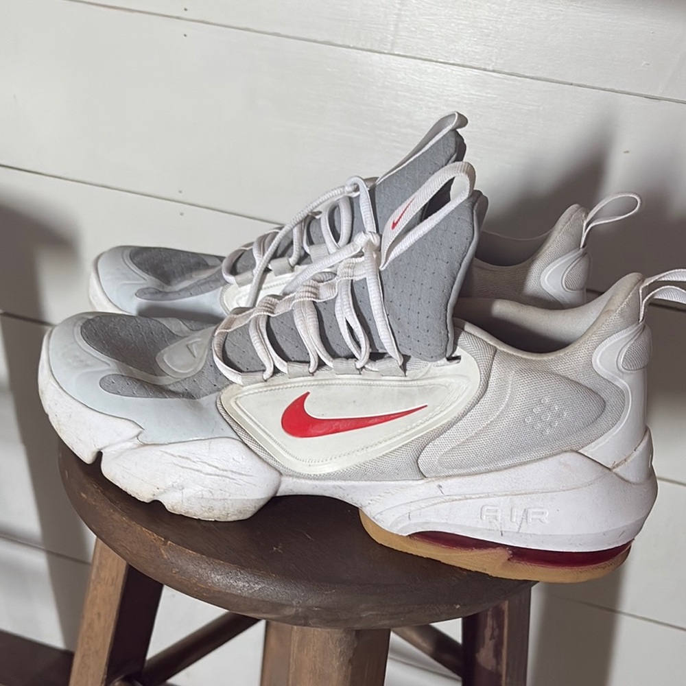 Nike Air White and Red Athletic Shoes